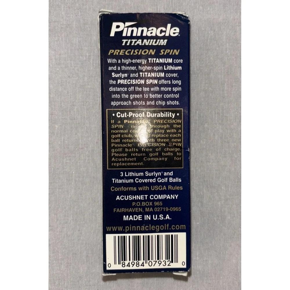 Pinnacle titanium precision spin Golf Balls 3pk Optimum Distance Spin & Control